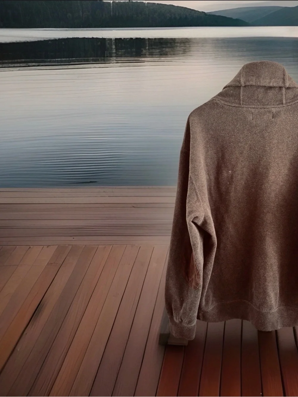 Ralph Lauren Brown Shawl-Collar 100% Cotton Sweater